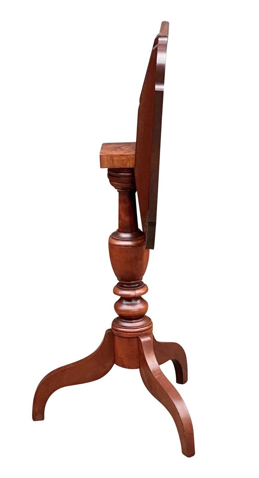 19th C Antique Federal Period Tilt Top Cherry Candle Stand / End Table