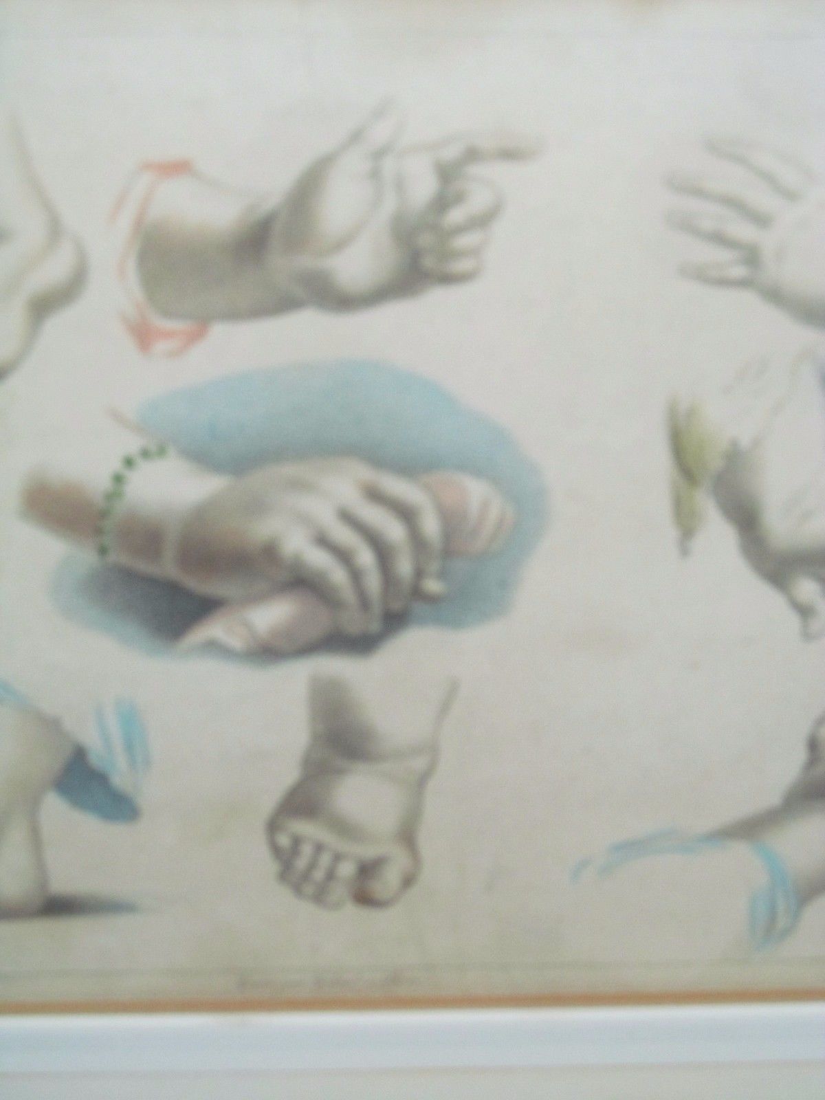 19TH CENTURY ARTIST'S STUDY COLORED LITHOGRAPH