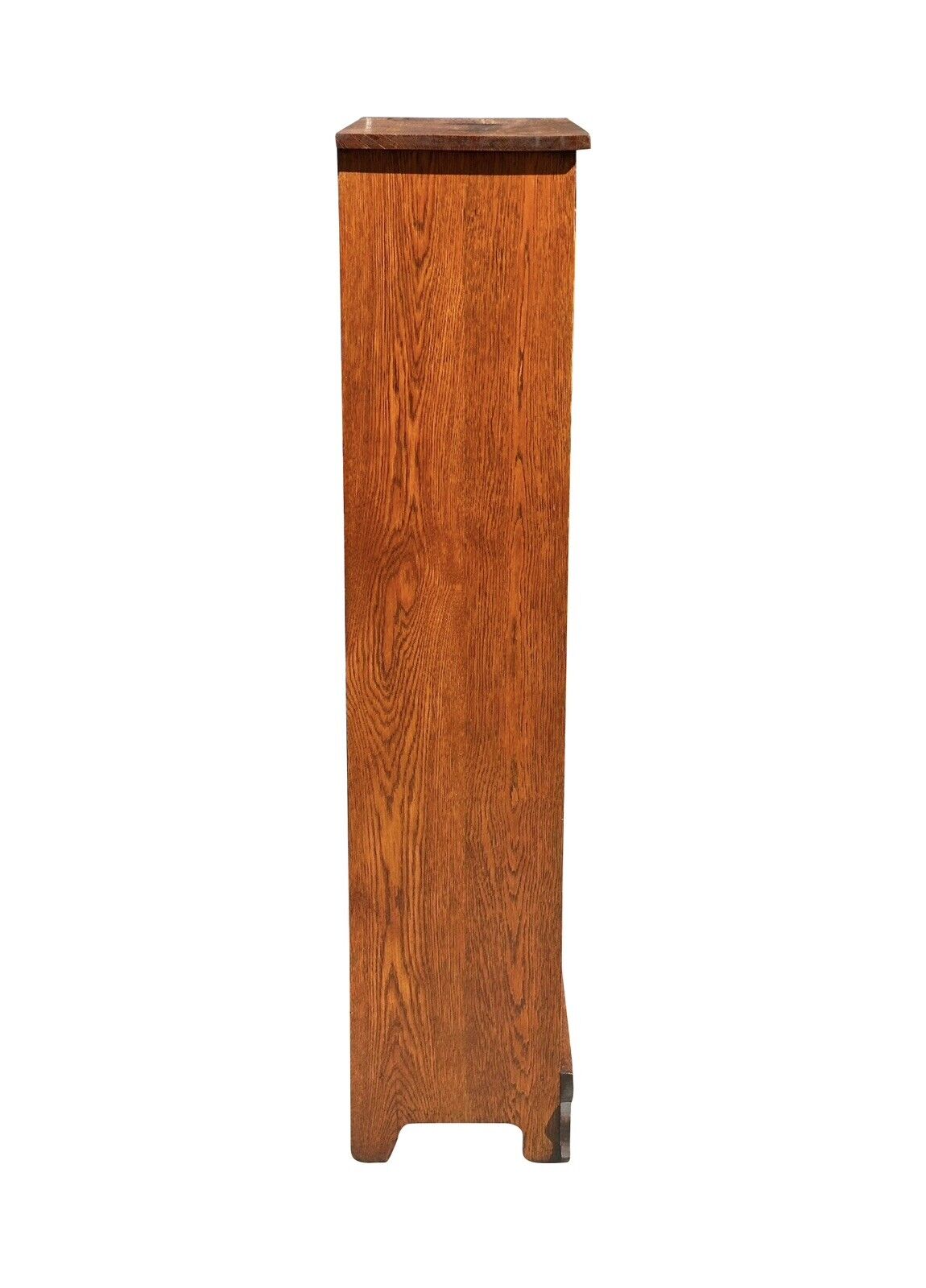 Antique Victorian Oak Carved Single Door Bookcase Cabinet With Adjusting Shelves