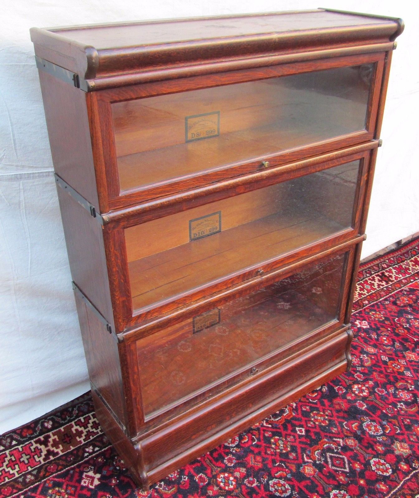 ANTIQUE OAK GLOBE WERNICKE BARRISTER BOOKCASE WITH X-LARGE BASE UNIT