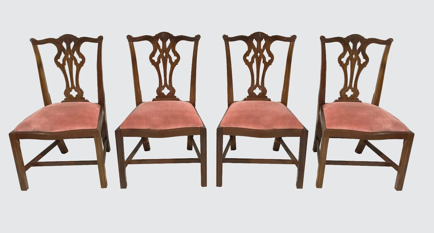 EXCEPTIONALLY FINE SET OF 10 CHIPPENDALE STYLE MAHOGANY DINING CHAIRS-A-1 COND.