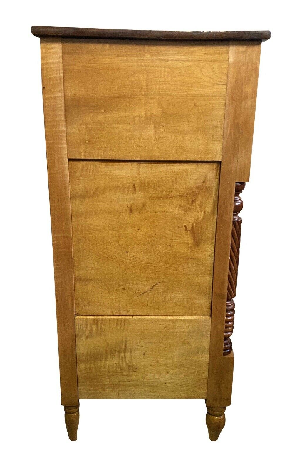 19th C Antique Pennsylvania Sheraton Cherry & Tiger Maple Dresser / Chest