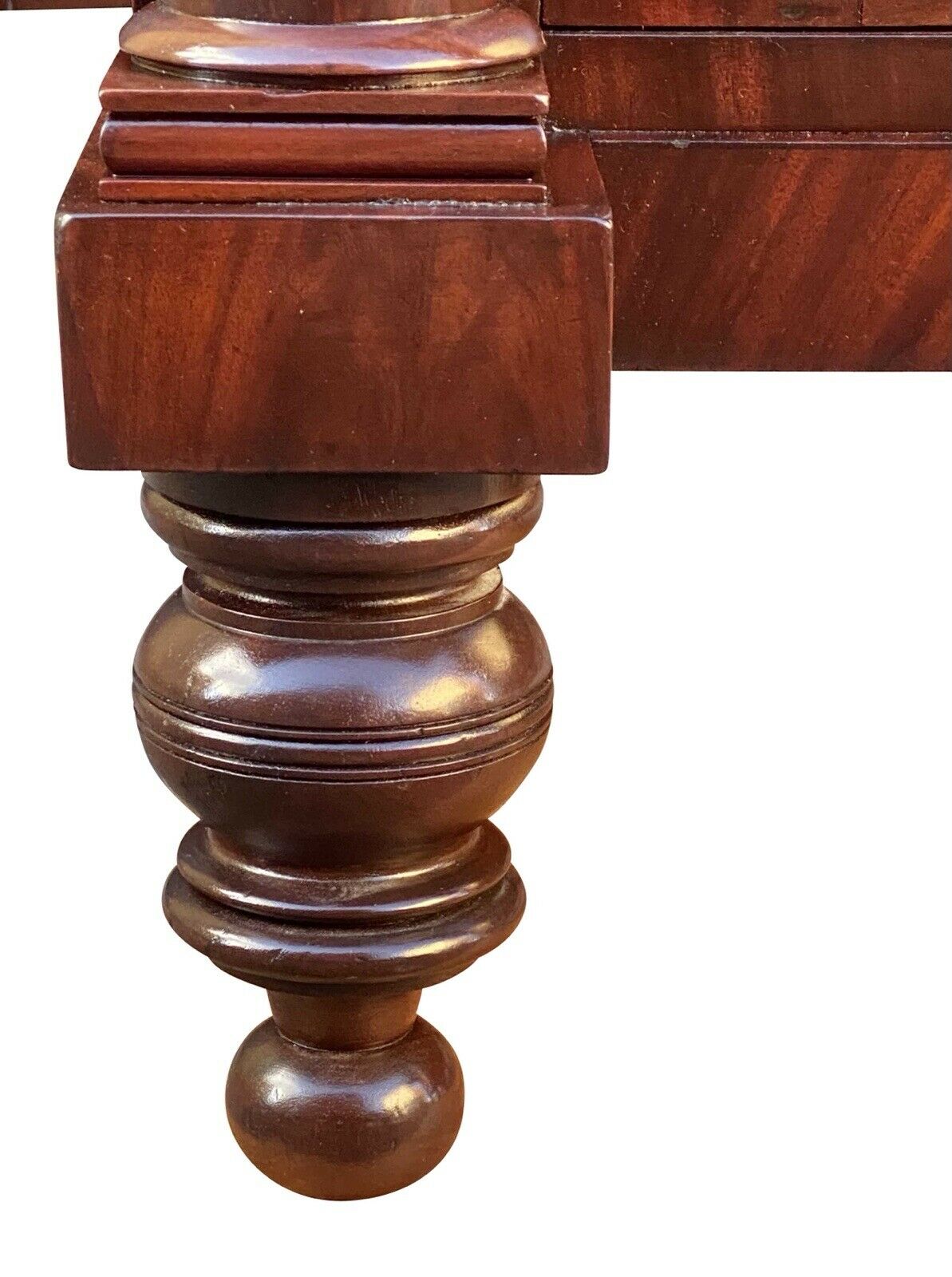 19th C Antique Classical Mahogany Philadelphia Quervelle Butlers Desk / Bookcase
