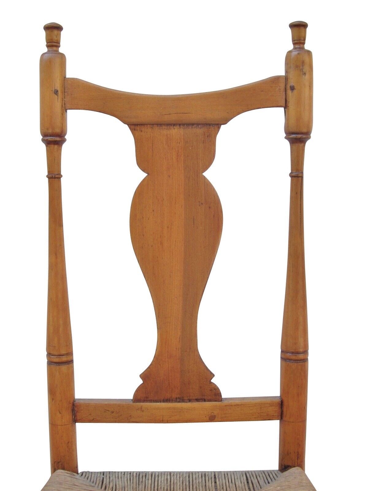 18th Century New England Queen Anne Side Chair With Yolk Crest & Button Feet