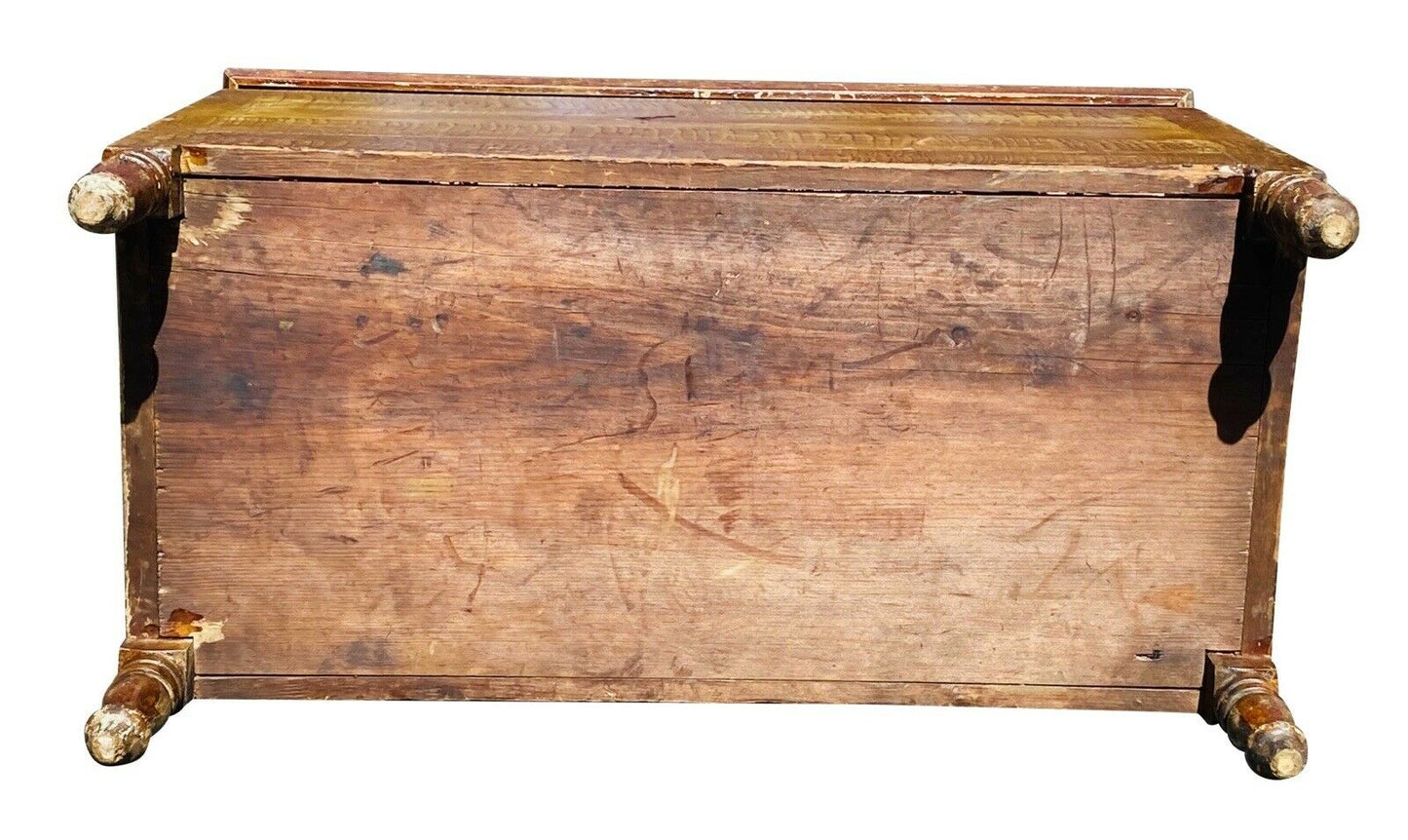 18TH C ANTIQUE FEDERAL PERIOD SNYDER COUNTY PENNSYLVANIA GRAIN PAINTED BOX
