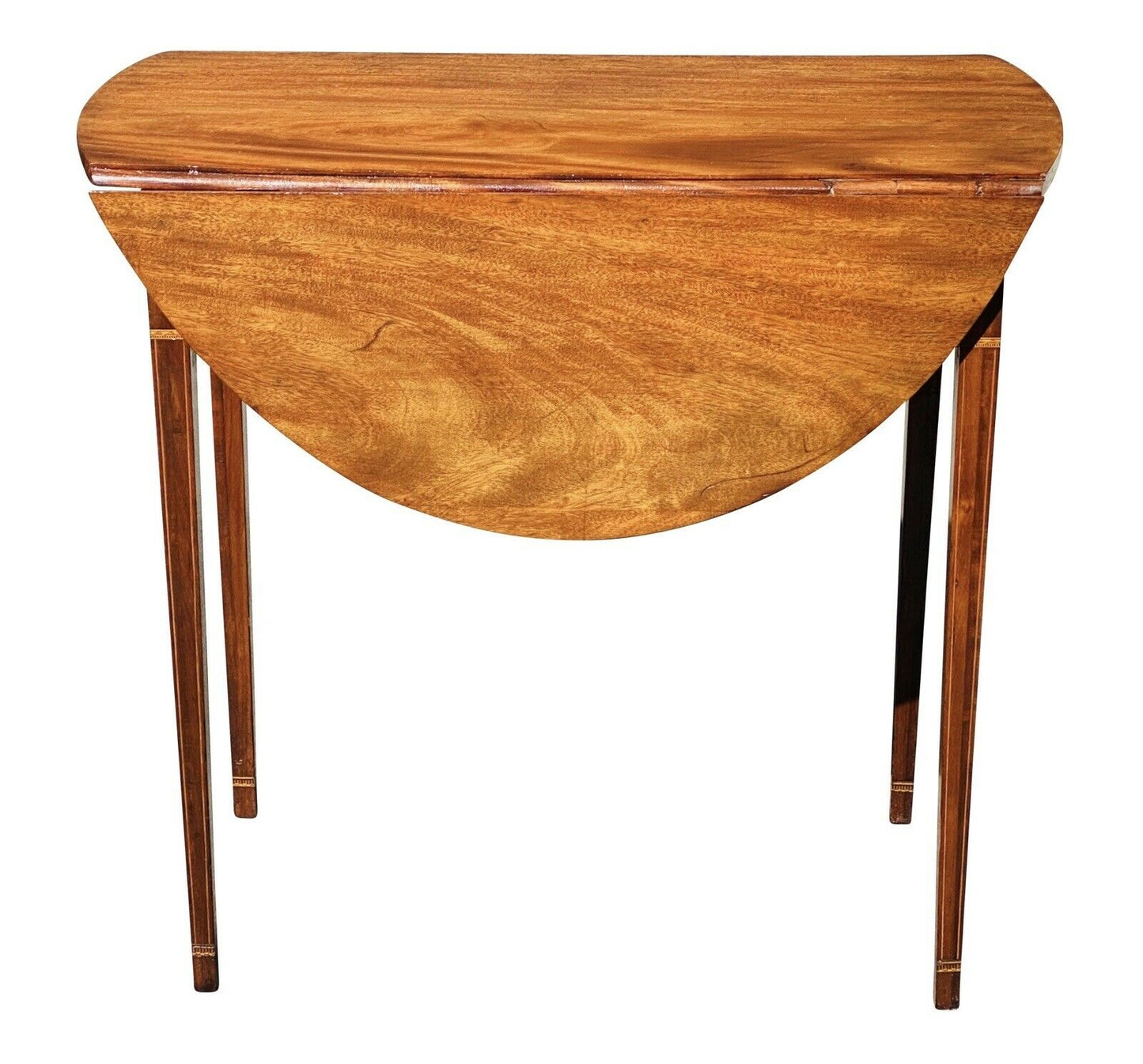 19TH C ANTIQUE FEDERAL PERIOD MAHOGANY HEPPLEWHITE DROP LEAF PEMBROKE TABLE