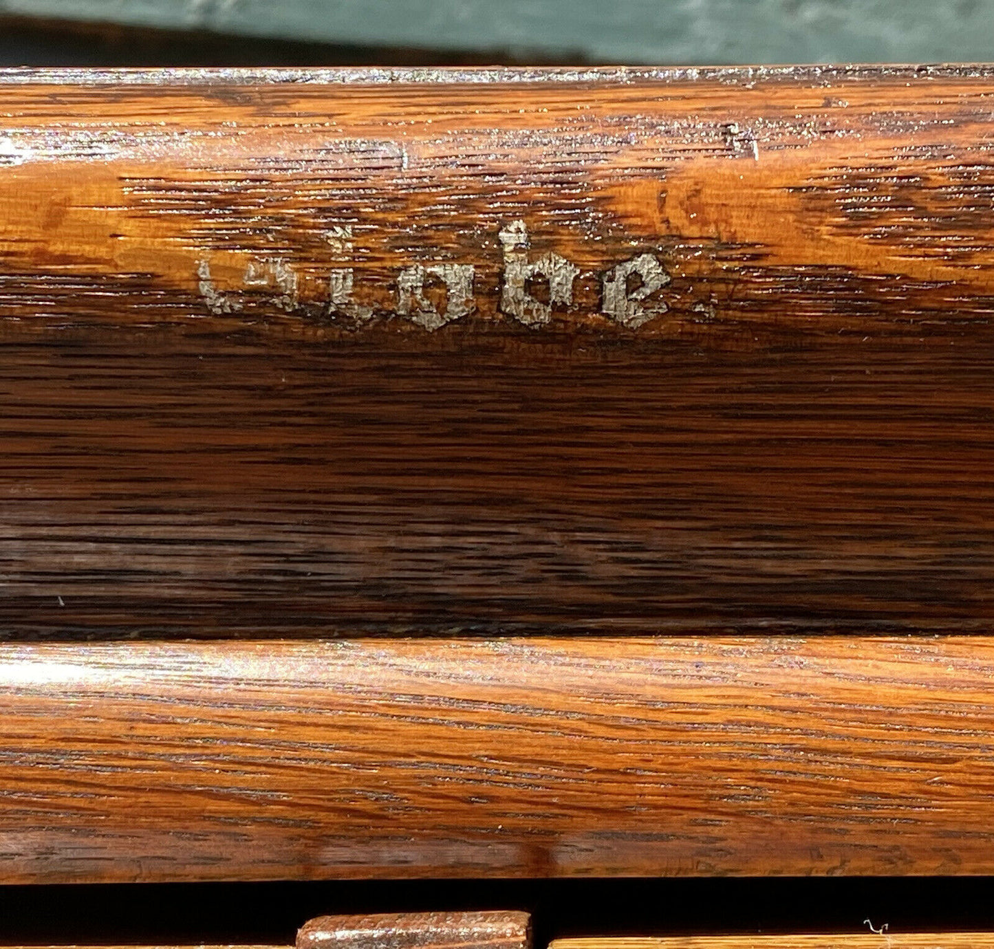 19th C Antique Oak Encyclopedia Size Large Barrister Bookcase / Cabinet - Globe