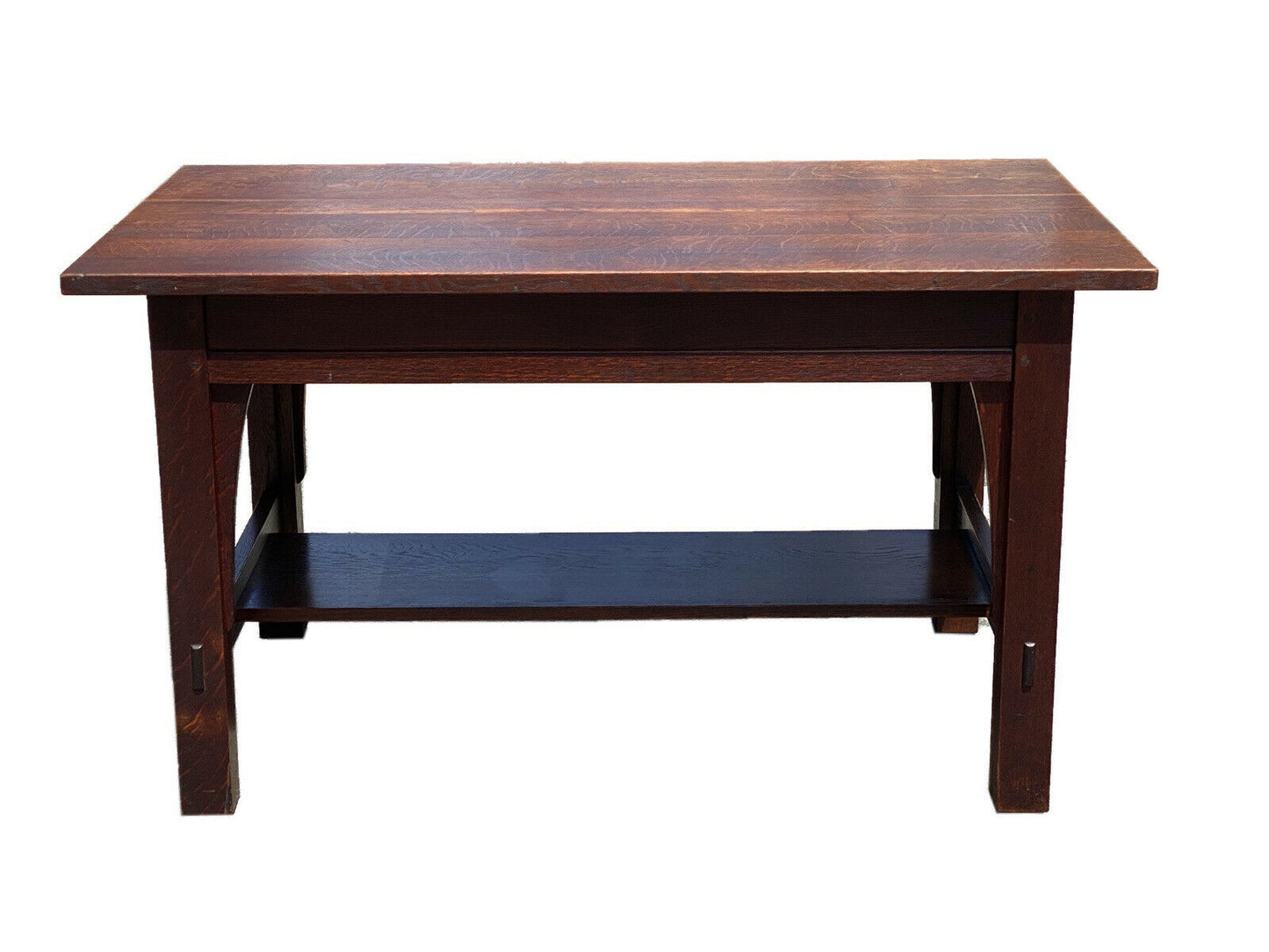20th C Antique Arts & Crafts Tiger Oak Gustav Stickley Desk / Library Table #616