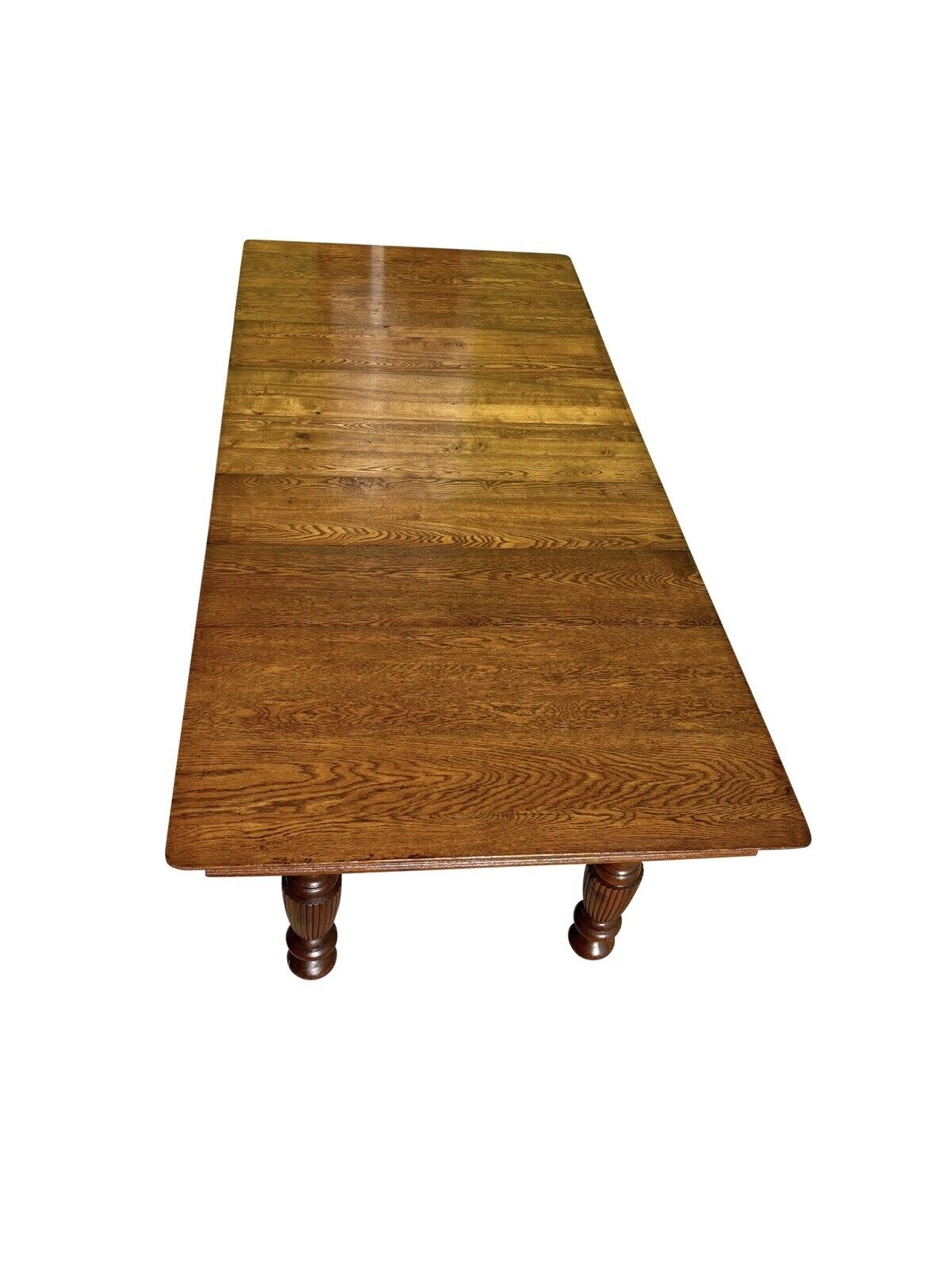 19th C Antique Victorian Oak Dining Table With 5 Leaves - 7.5+ Feet Long