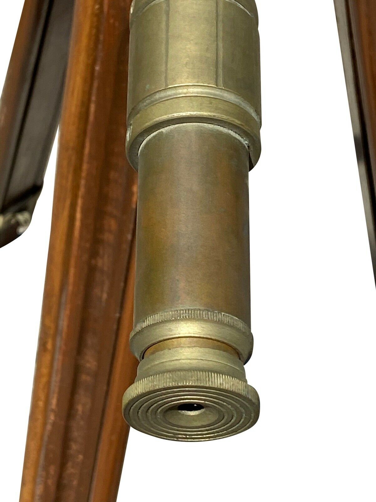 20TH C VINTAGE BRASS MARITIME ADJUSTABLE HEIGHT TELESCOPE ~ CLEAR WORKING OPTICS