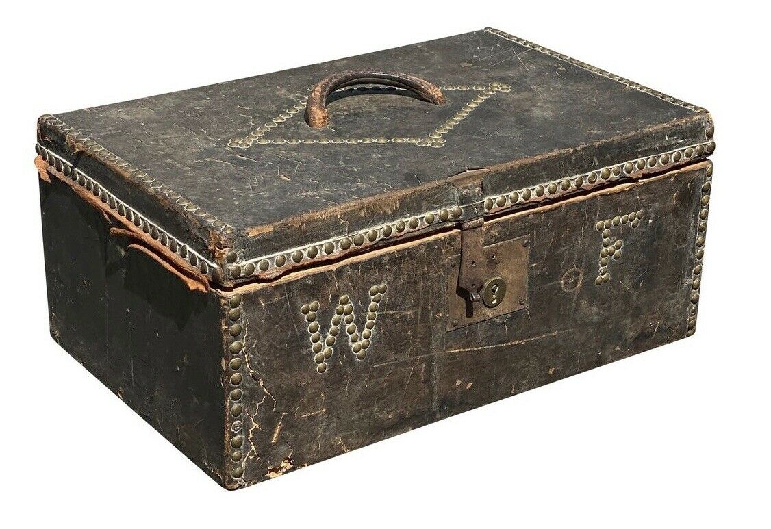 A CLASSIC MONOGRAM CANVAS DOME MINI STAGE COACH TRUNK WITH BRASS
