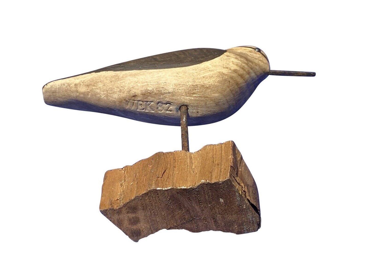 20th C Vintage Carved & Painted Shorebird - William Kirkpatrick Sandpiper Decoy