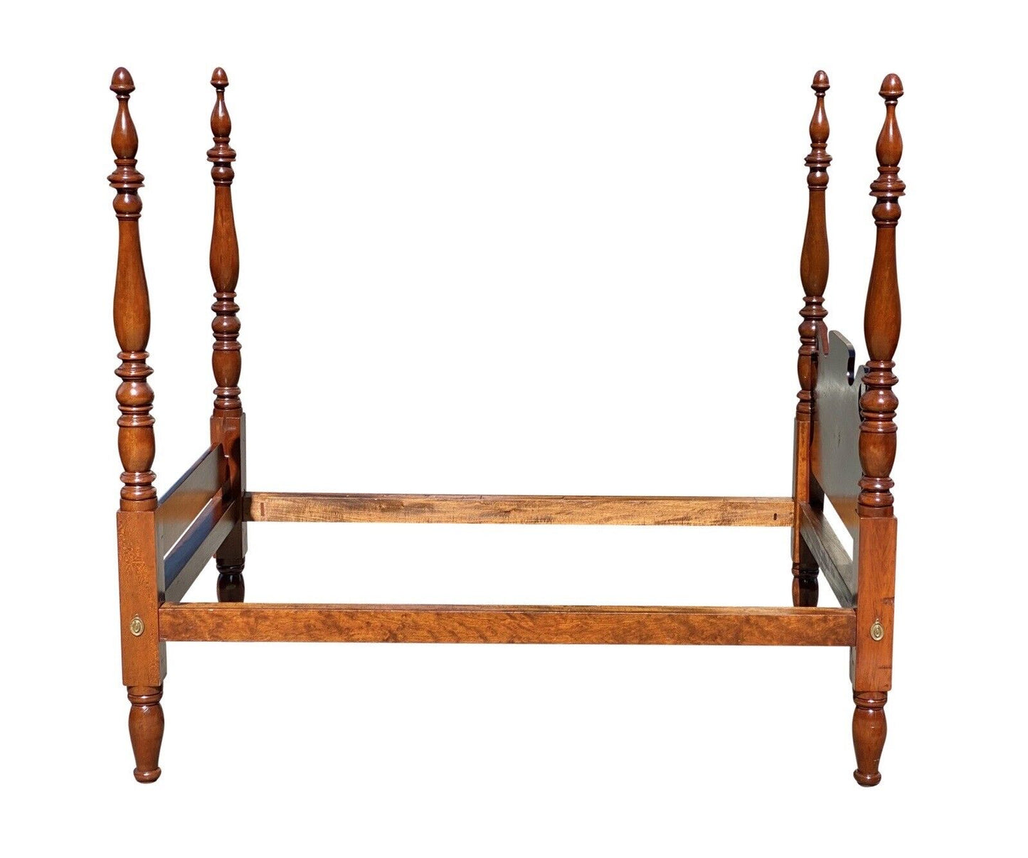 Late 18th Century Federal Antique Sheraton Cherry Four Poster Bed With Acorn Top