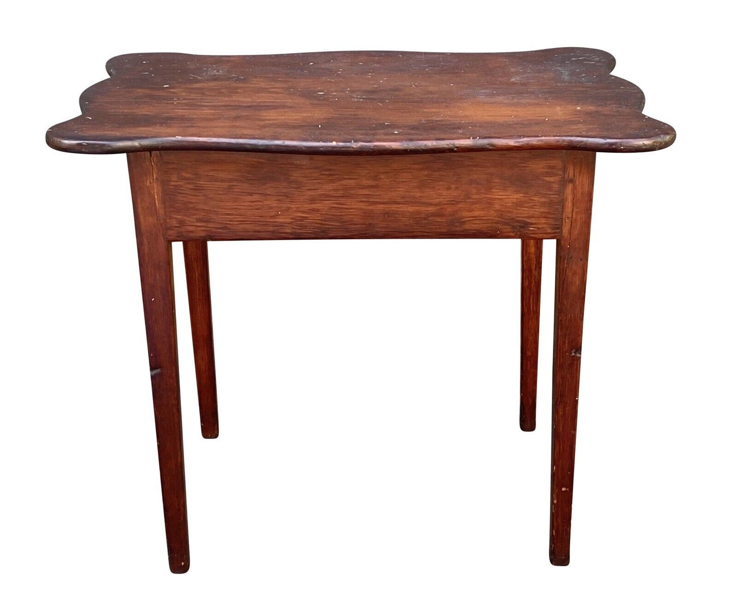 18th C Antique Hepplewhite New England Pine Table With Serpentine Top