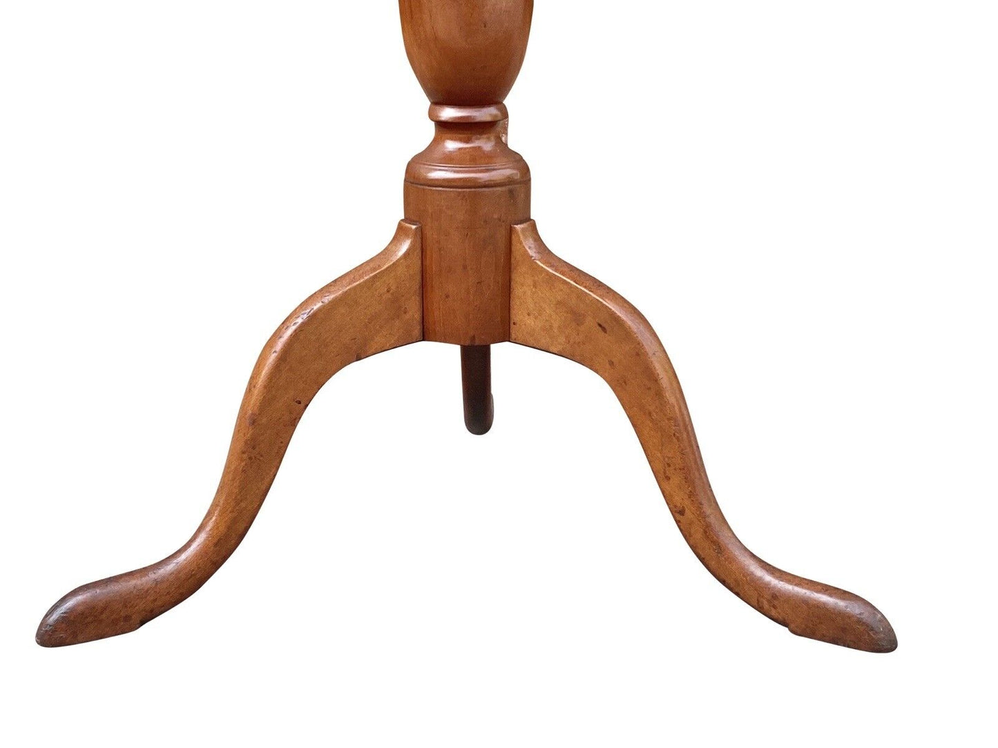 Antique Queen Anne Cherry Candlestand With Ovolo Top & Snake Legs