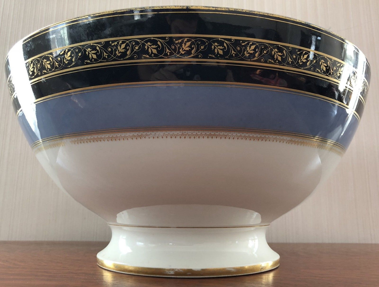 LIMOGES WILLIAM GUERIN & CO JEWELERS AZURE & COBALT BLUE PUNCHBOWL
