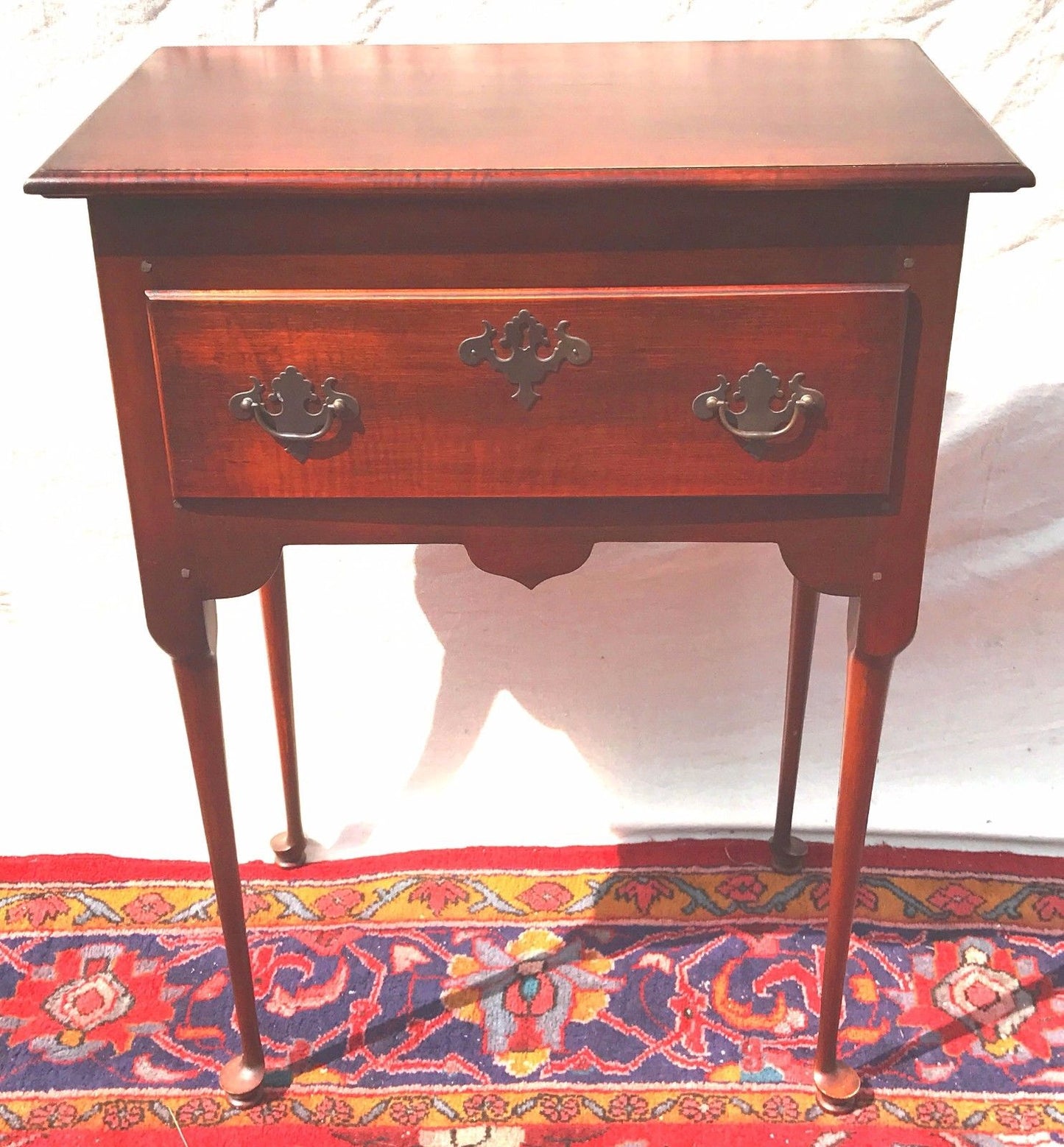 HIGHLY FIGURED CHERRY QUEEN ANNE SERVING TABLE -PEG JOINED & TOP QUALITY ITEM!