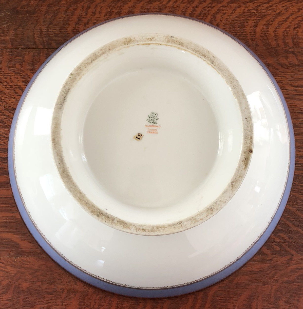 LIMOGES WILLIAM GUERIN & CO JEWELERS AZURE & COBALT BLUE PUNCHBOWL