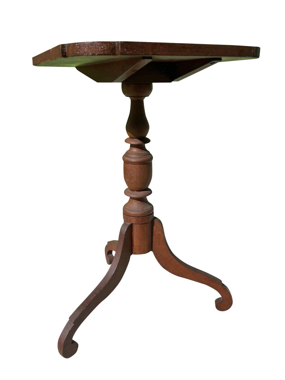Federal Cherry New England Candlestand With Spider Legs & Ovolo Top Circa 1790