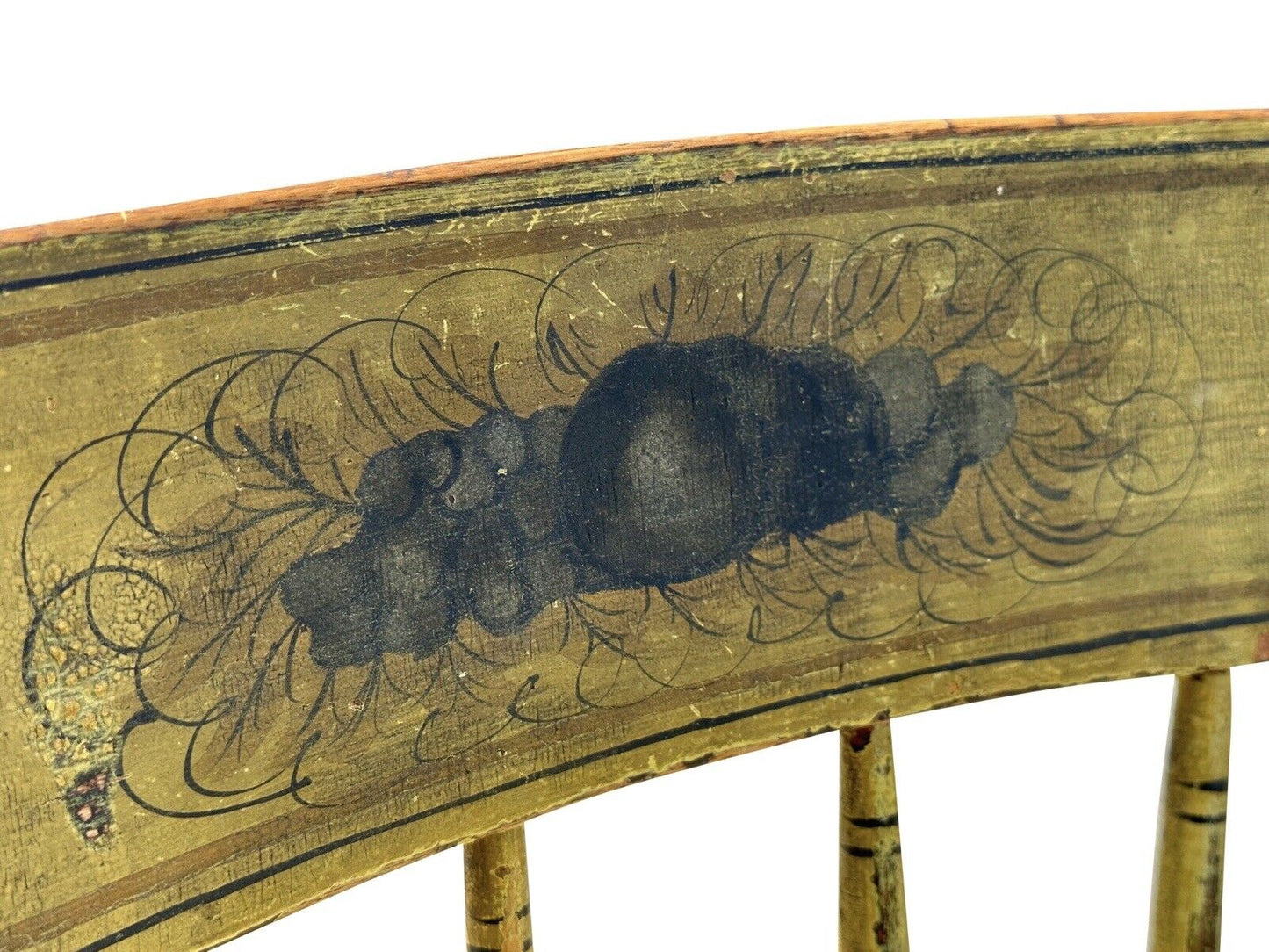 Pair of Antique Windsor Thumbback Birdcage Side Chairs in Original Paint Surface