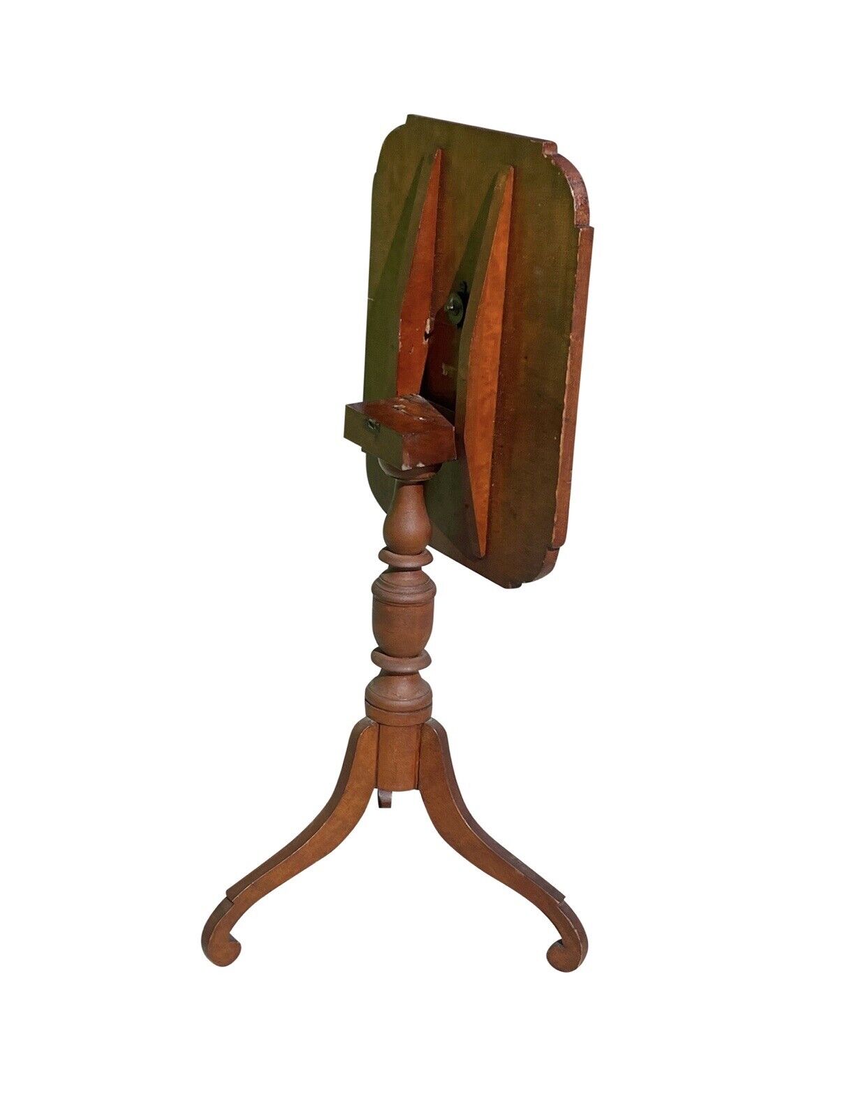 Federal Cherry New England Candlestand With Spider Legs & Ovolo Top Circa 1790