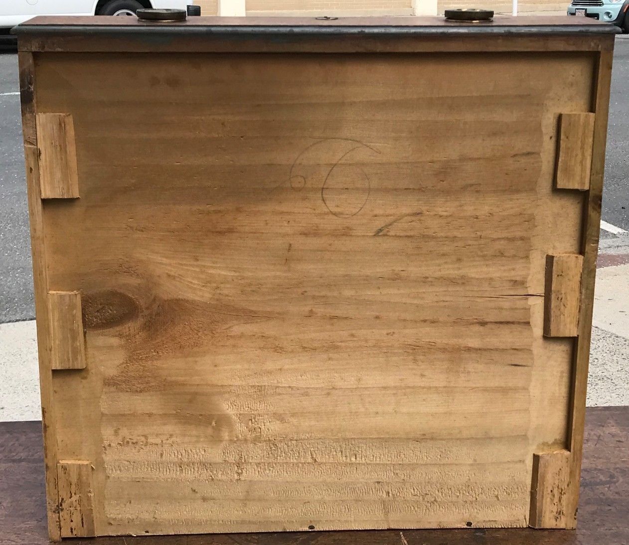 18TH C. CHIPPENDALE DOVETAILED SIGNED BLANKET BOX - RARE OCHRE PAINT SURFACE