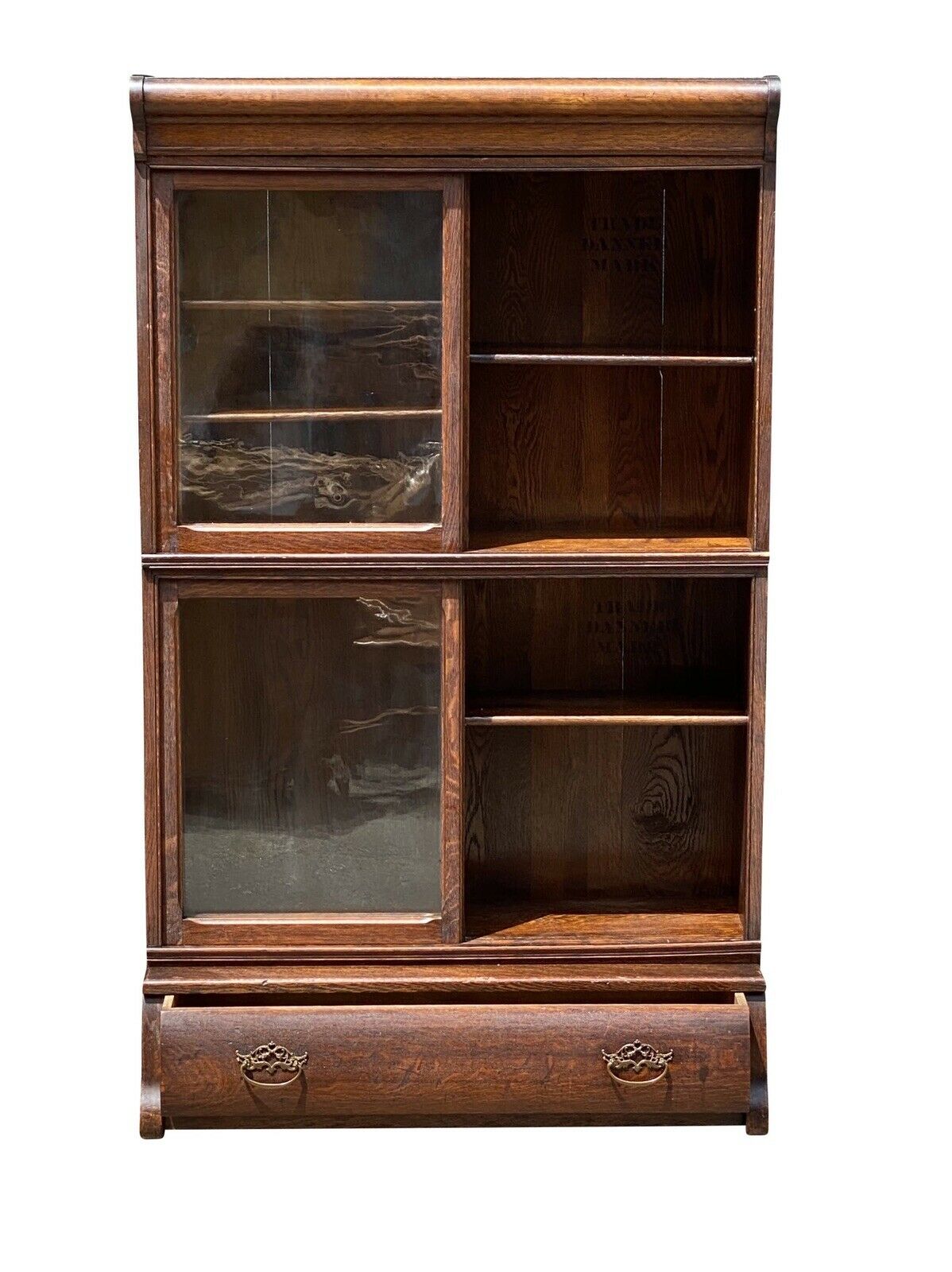19TH C ANTIQUE VICTORIAN OAK DANNER STACKING BARRISTER BOOKCASE