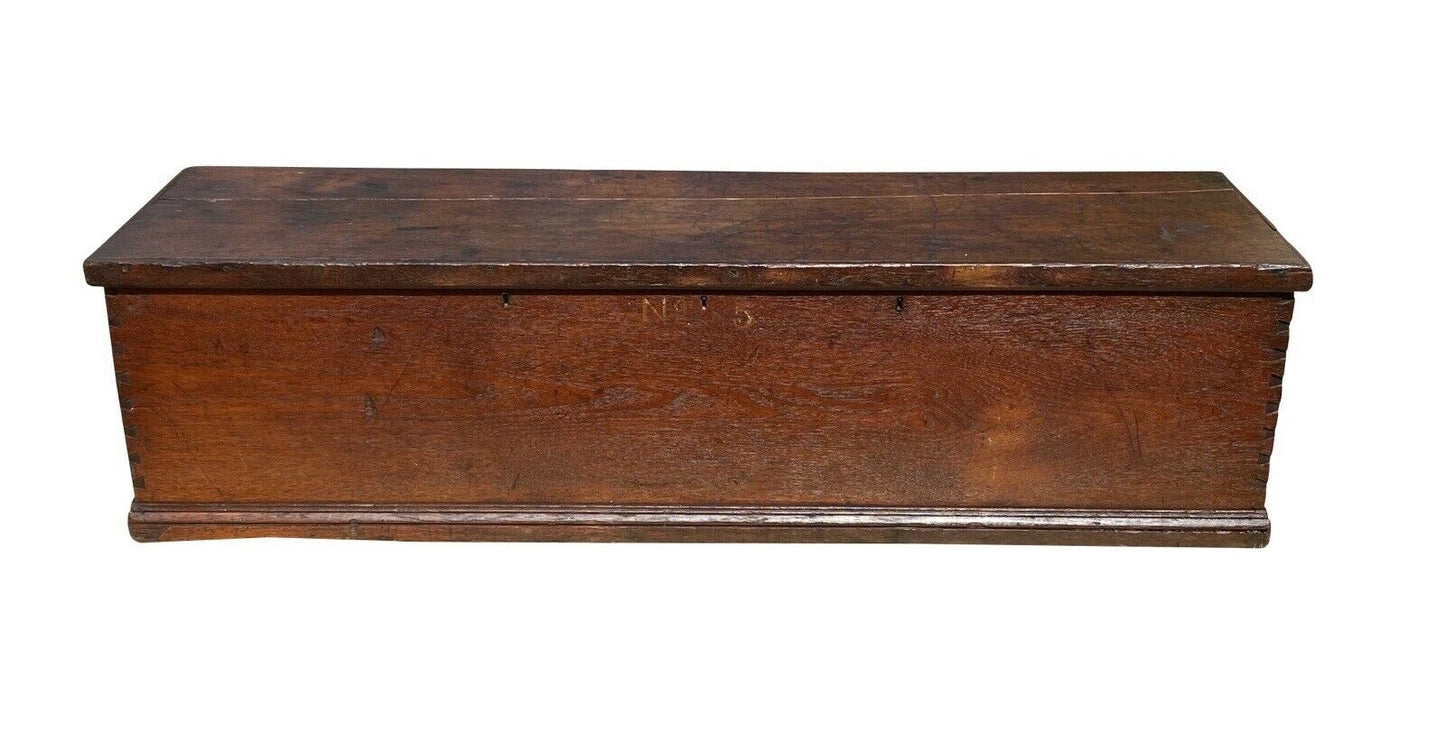 18TH C ANTIQUE WALNUT NAUTICAL CANTED SEA CHEST / RIFLE BOX ~ MUNITIONS CHEST
