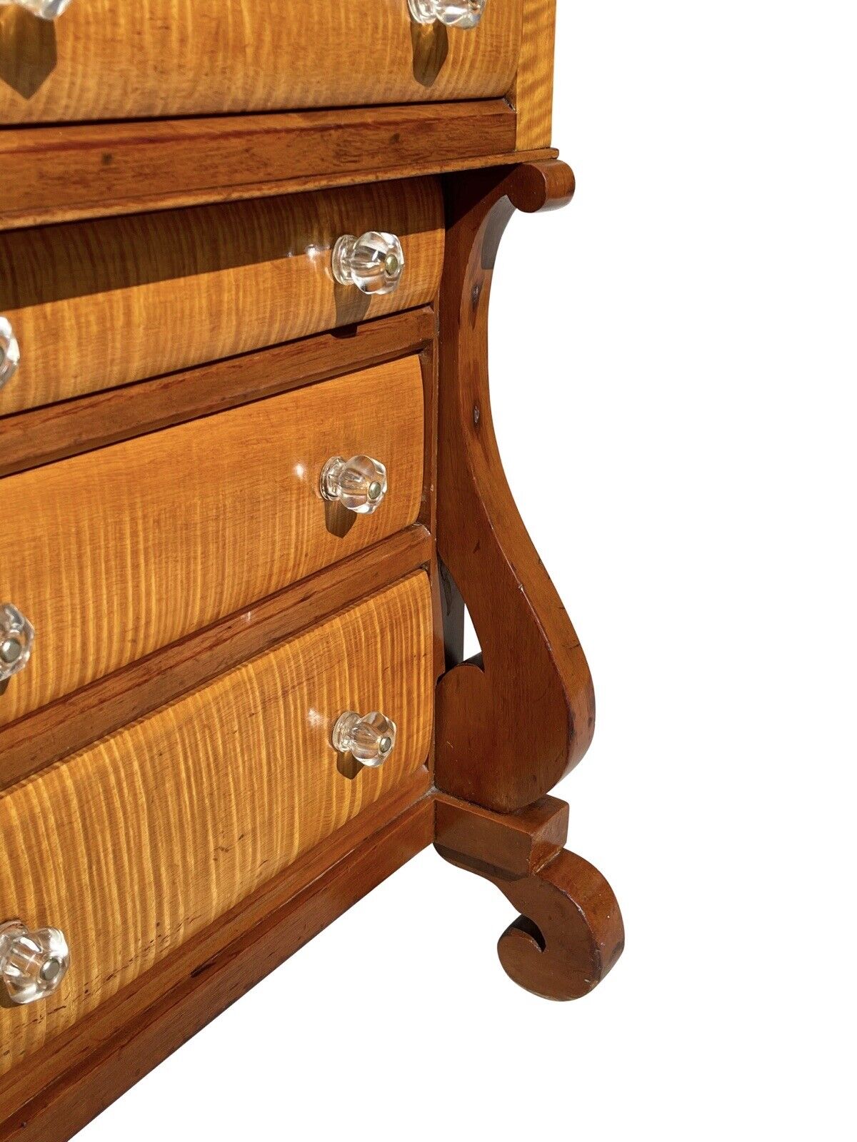 Antique Pennsylvania Empire Cherry & Tiger Maple Diminutive Chest / Dresser