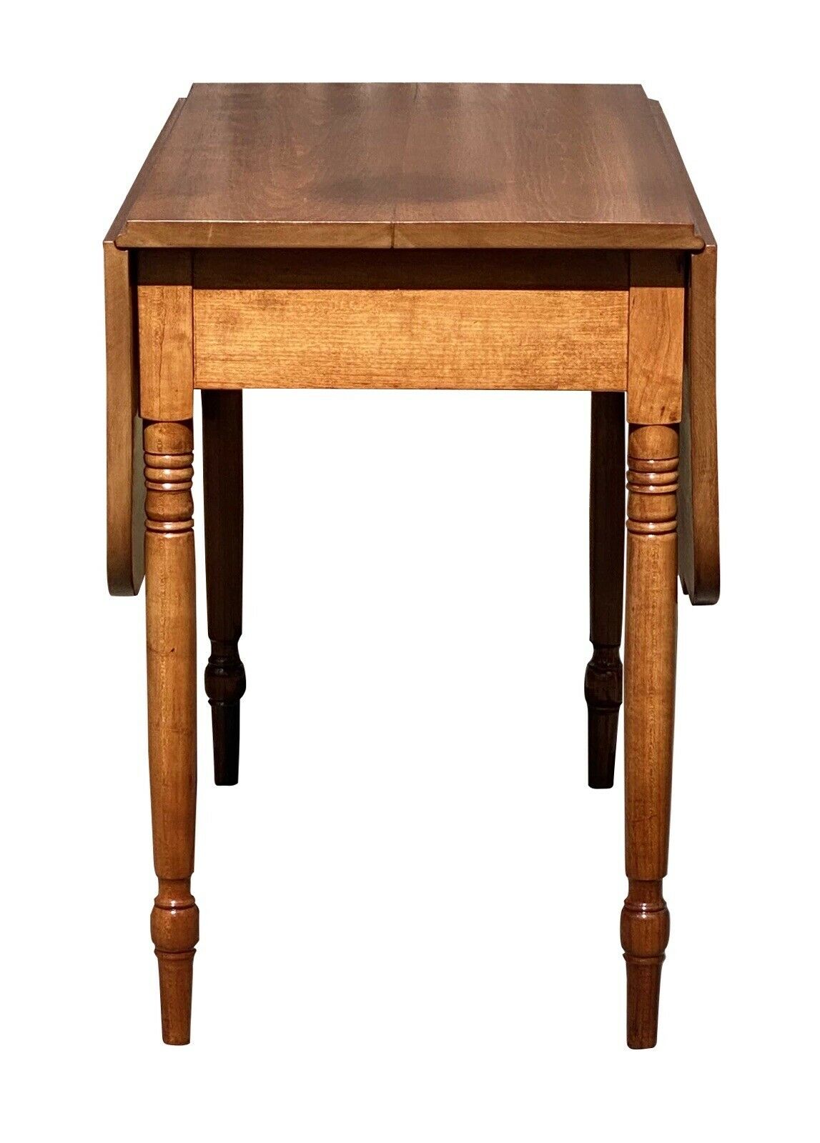 19th C Antique Country Sheraton Cherry Drop Leaf Dining Table