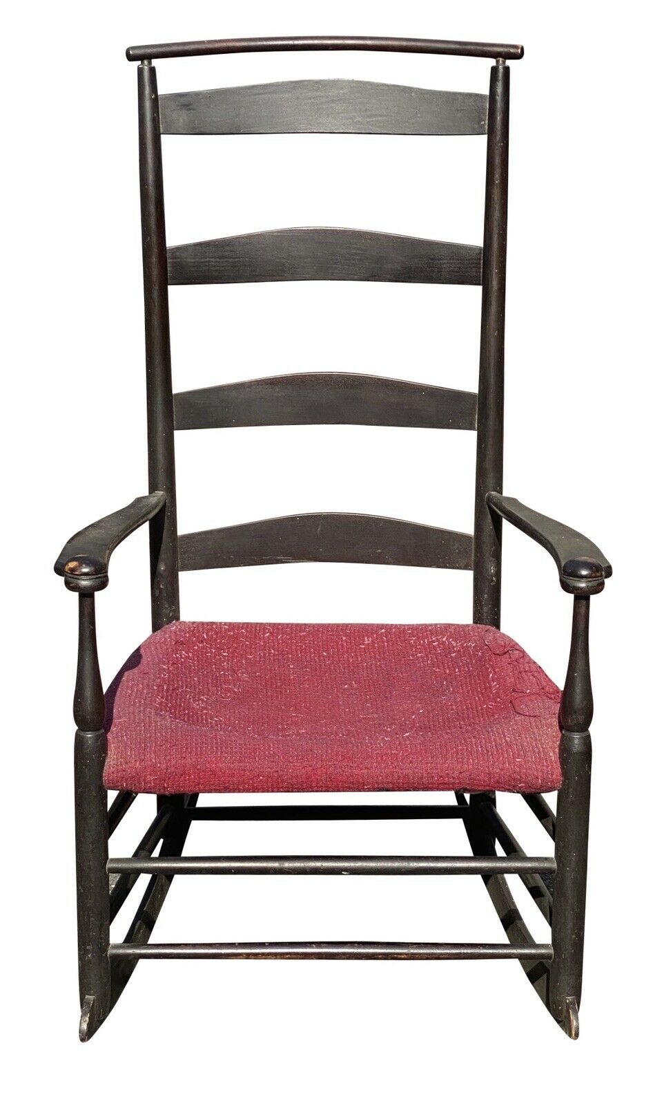 19TH C ANTIQUE SHAKER MOUNT LEBANON #6 MUSHROOM CAP ARM CHAIR / ROCKER