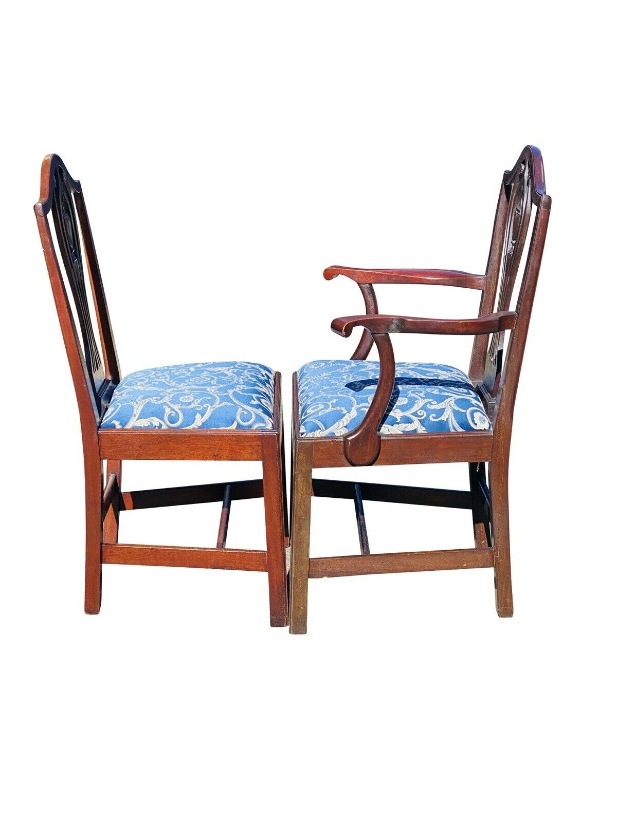 20TH C CHIPPENDALE ANTIQUE STYLE SET OF 8 CHERRY DINING CHAIRS