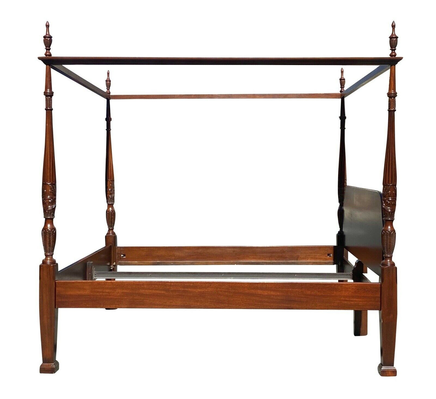 20th Century Chippendale Antique Style Mahogany King Size Tester / Canopy Bed