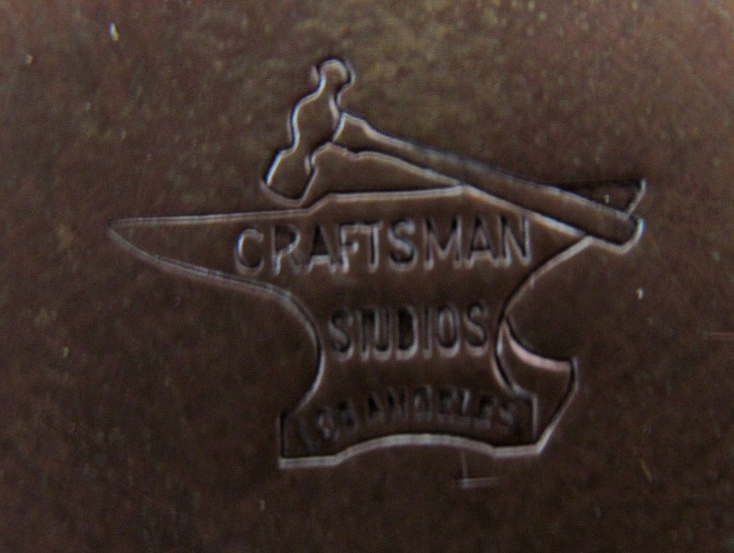 CRAFTSMAN STUDIOS COPPER ARTS & CRAFTS INKWELL-RARE SPECIMEN-HAND HAMMERED-BEST