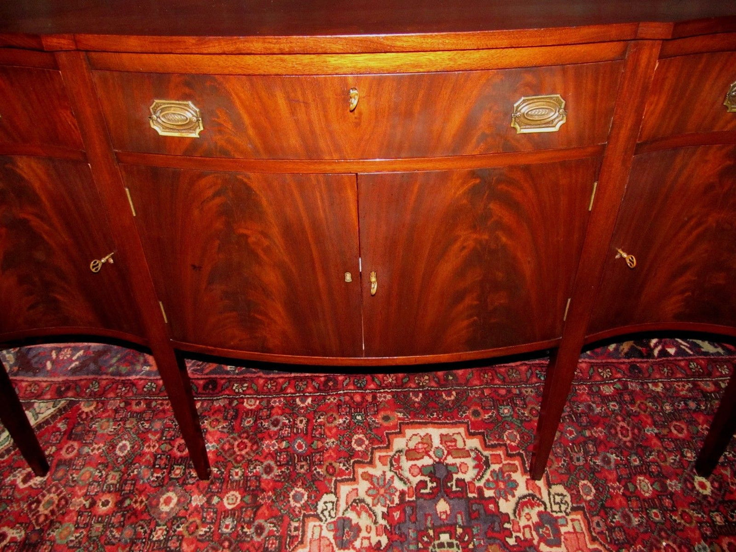 EXCEPTIONAL SOLID MAHOGANY HEPPLEWHITE SIDEBOARD BY CB SWIFT CAMBRIDGE MA