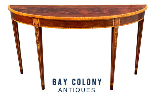 20th C Henkel Harris Federal Antique Style Mahogany Console Table