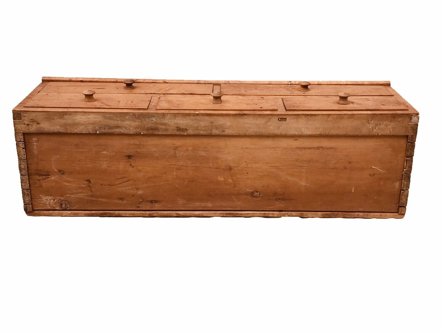 19TH C ANTIQUE SHAKER BIRDS EYE MAPLE 5 DRAWER PRIMITIVE SPICE BOX