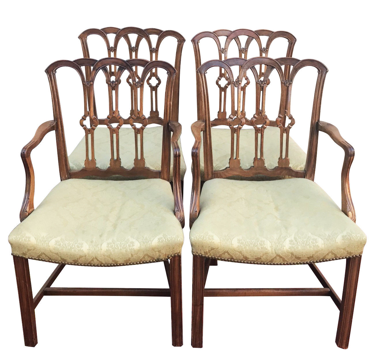 FINE CHIPPENDALE STYLE SET OF 8 MAHOGANY DINING CHAIRS WITH SPECIAL FEATURES