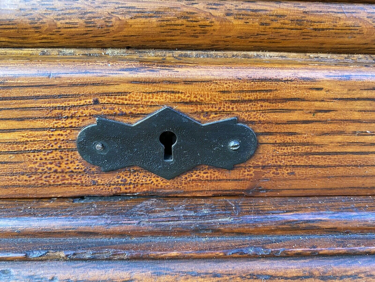 19TH C ANTIQUE TIGER OAK GLOBE 12 DRAWER TAMBOUR OFFICE FILE CABINET