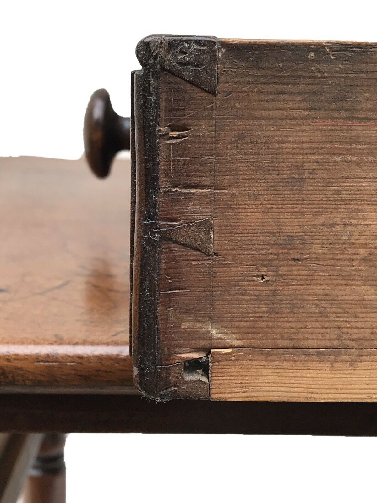 19TH C ANTIQUE SOUTHERN WALNUT SHERATON WORK TABLE ~~ NIGHT STAND / END TABLE