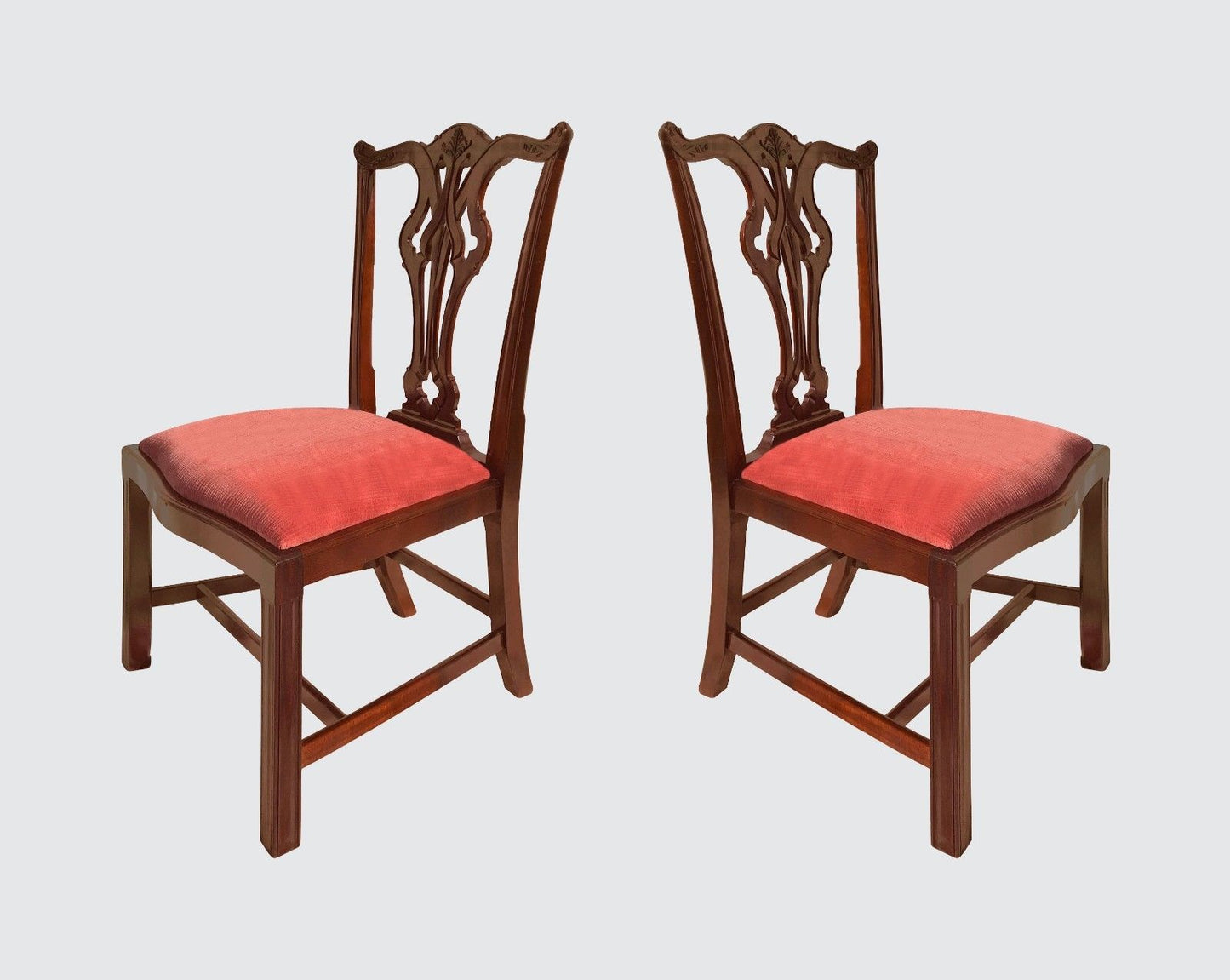 EXCEPTIONALLY FINE SET OF 10 CHIPPENDALE STYLE MAHOGANY DINING CHAIRS-A-1 COND.
