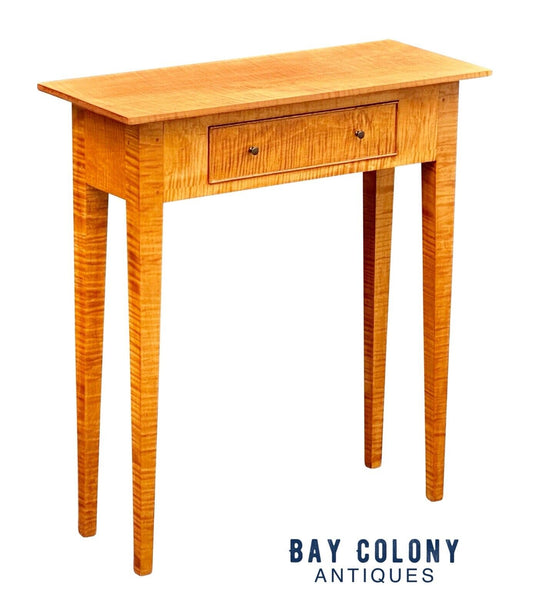 Vintage Tiger Maple One Drawer Nightstand / End Table - Curly Maple Table