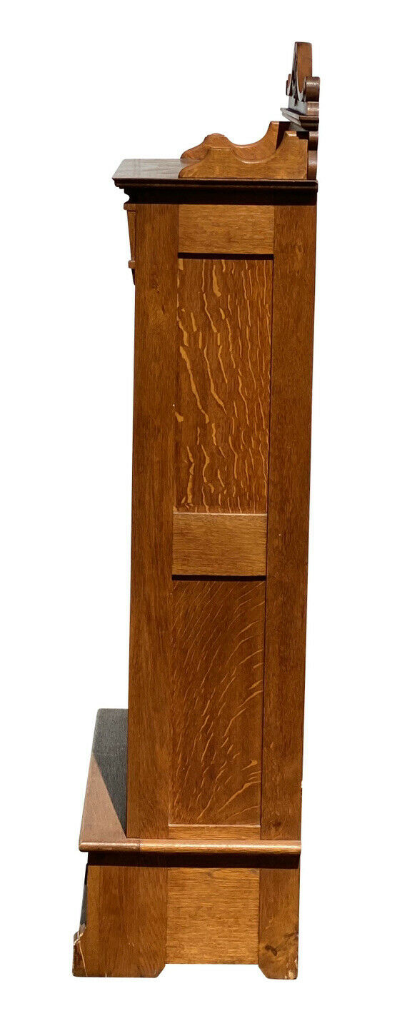 19TH C ANTIQUE TIGER OAK SINGLE DOOR VICTORIAN BOOKCASE ~ EXCEPTIONALLY CLEAN