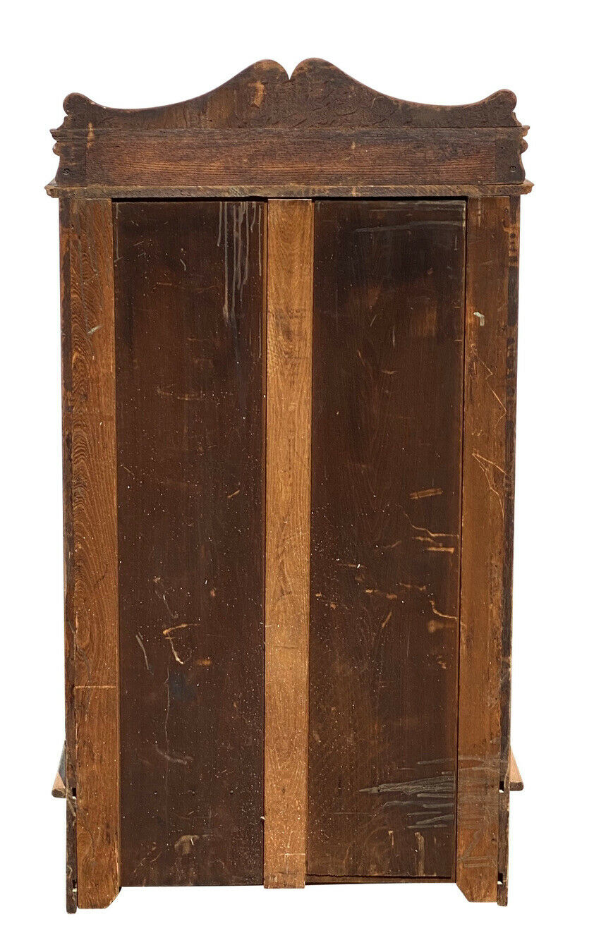 19TH C ANTIQUE TIGER OAK SINGLE DOOR VICTORIAN BOOKCASE ~ EXCEPTIONALLY CLEAN