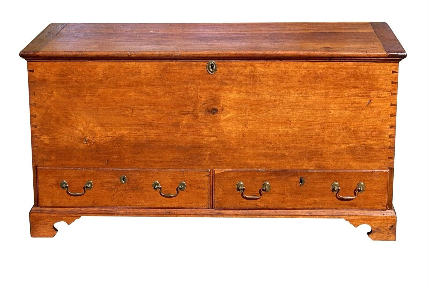 18th C Antique Pennsylvania Chippendale Cherry Blanket Box / Chest