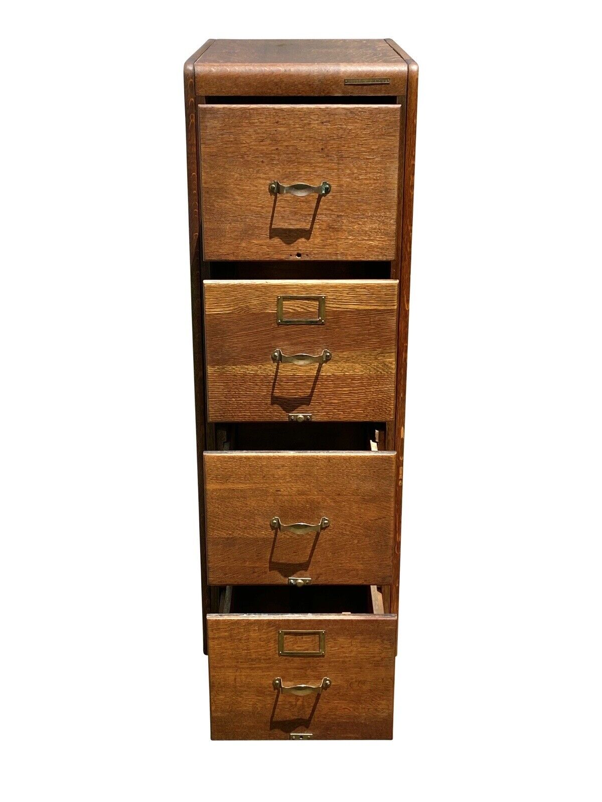 Antique Oak Wood File Cabinet - Library Bureau Sole Makers