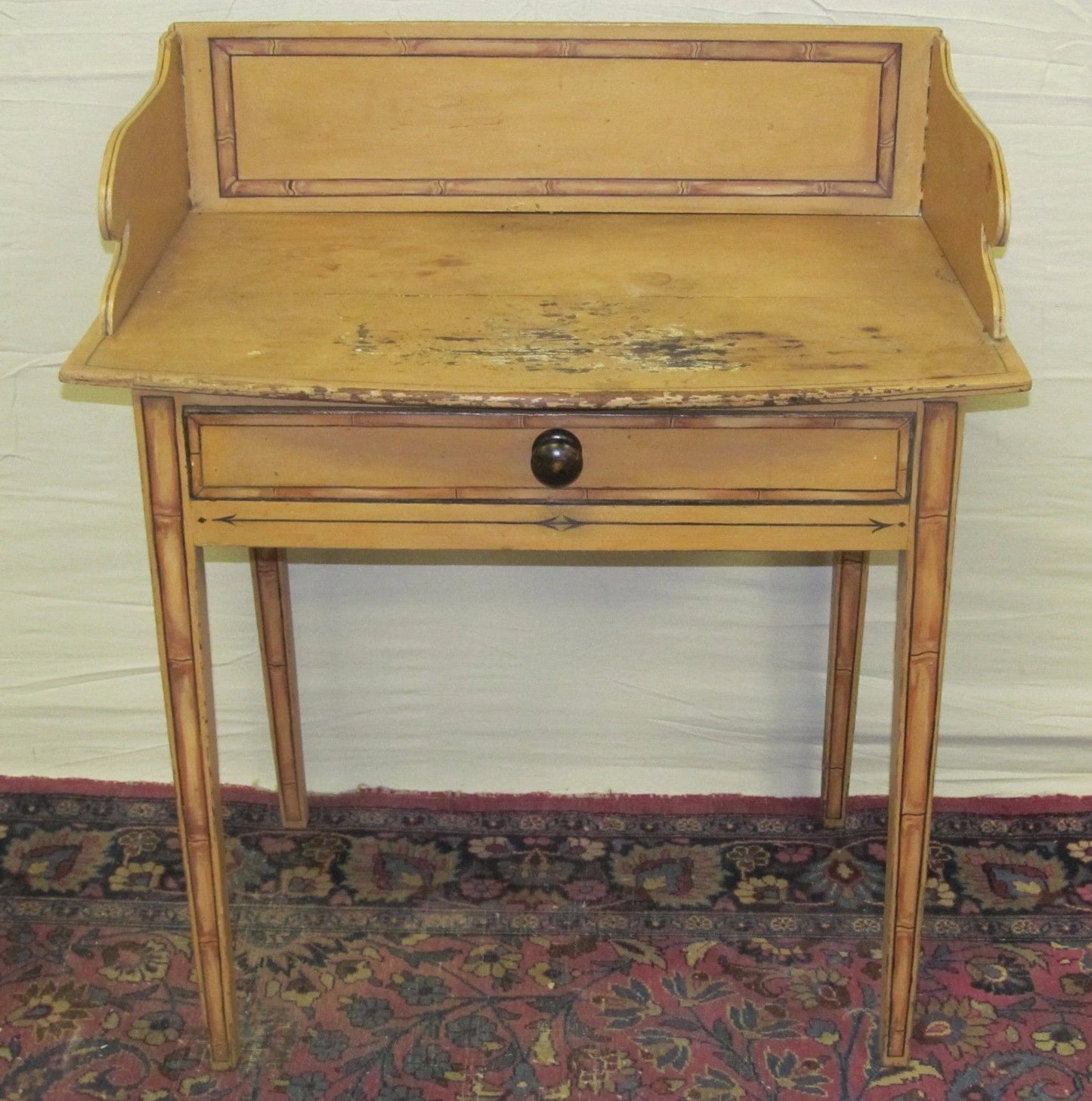 EARLY 19TH CENTURY HEPPLEWHITE RARE BAMBOO PAINTED WASH STAND