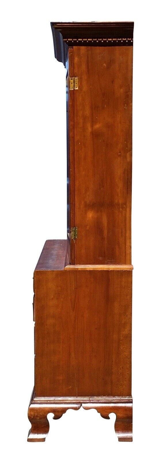 18th C Antique Chippendale Connecticut Cherry Linen Press / Secretary Desk