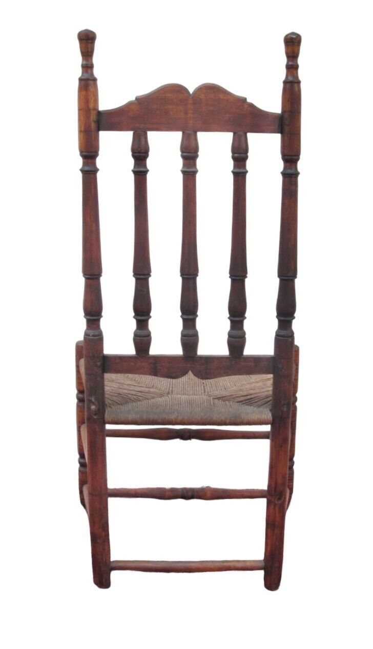 Early 18th Century William & Mary Period Triple Bannister Back Maple Side Chair
