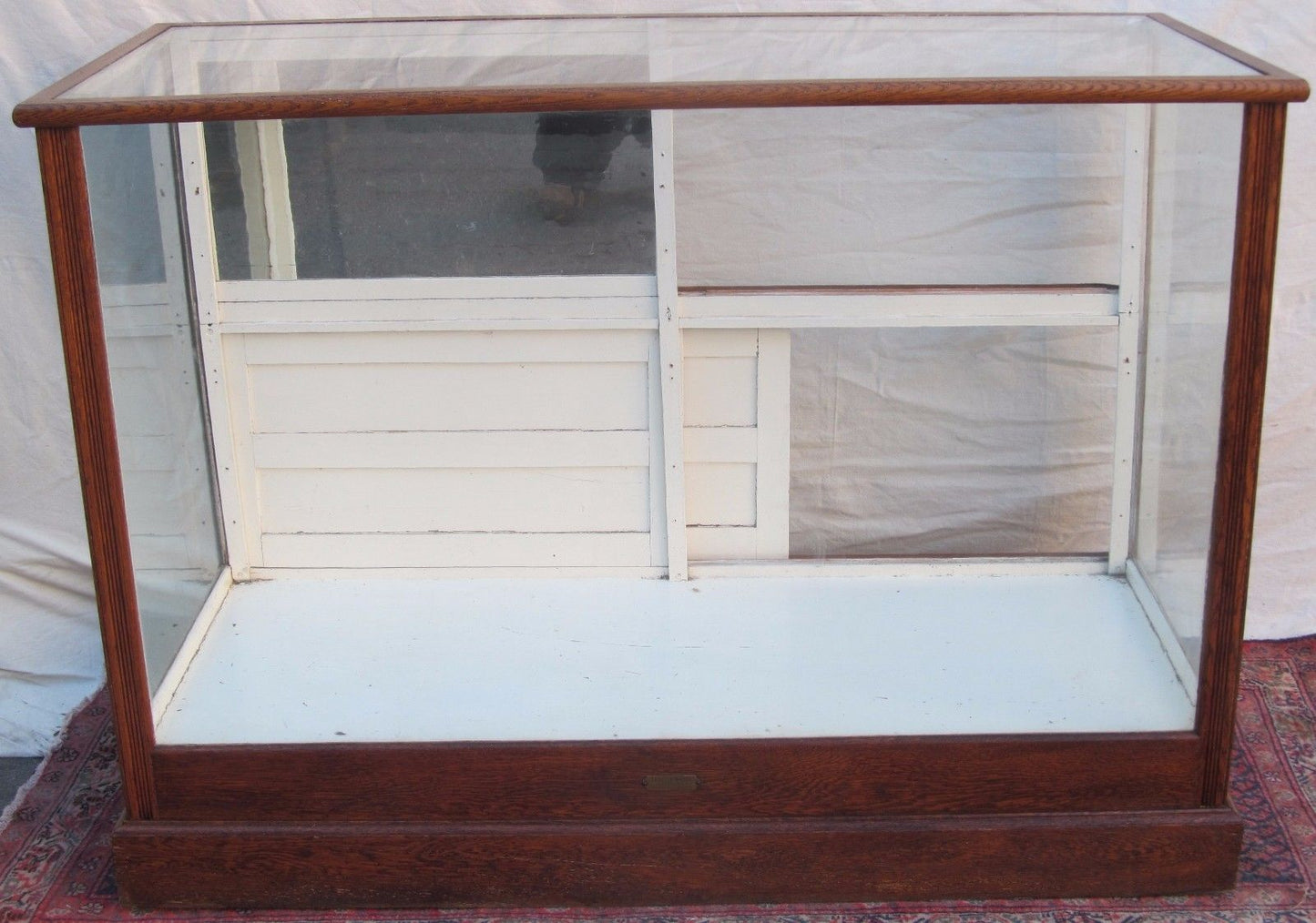 VICTORIAN OAK DISPLAY CASE BY CHARLES P. WHITTLE BOSTON
